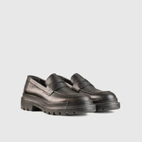 Chunky Sole Dress Loafers Black Pebble 2305 Loafers | familyshoecentre