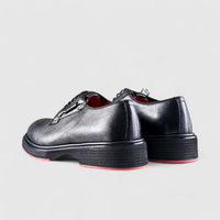 Formales Men's Chunky Sole Dress Oxfords Black Floater Red Sole 0218 FC27 Oxfords | familyshoecentre