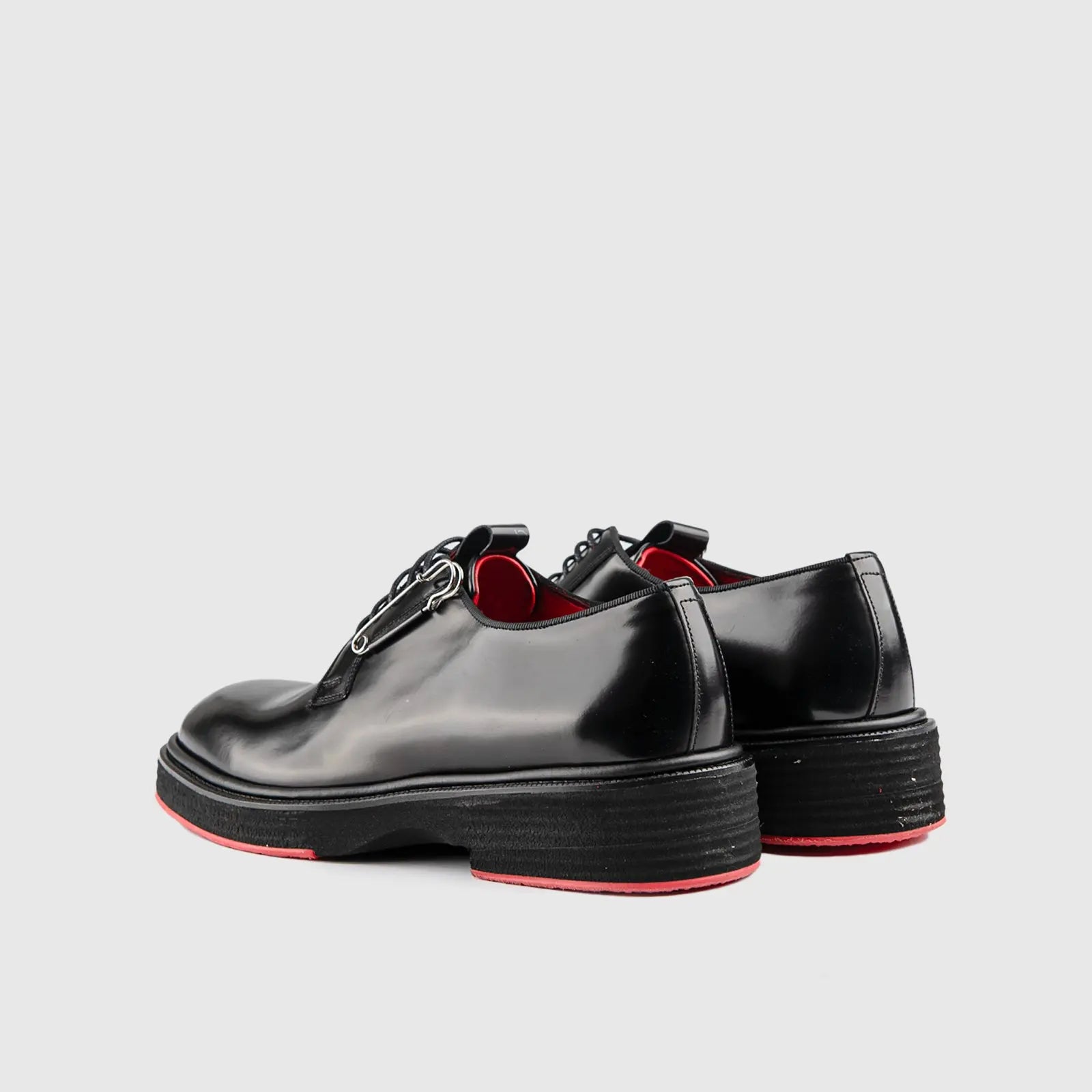 Chunky Sole Dress Oxfords Black Hi Shine 0218 Oxfords | familyshoecentre