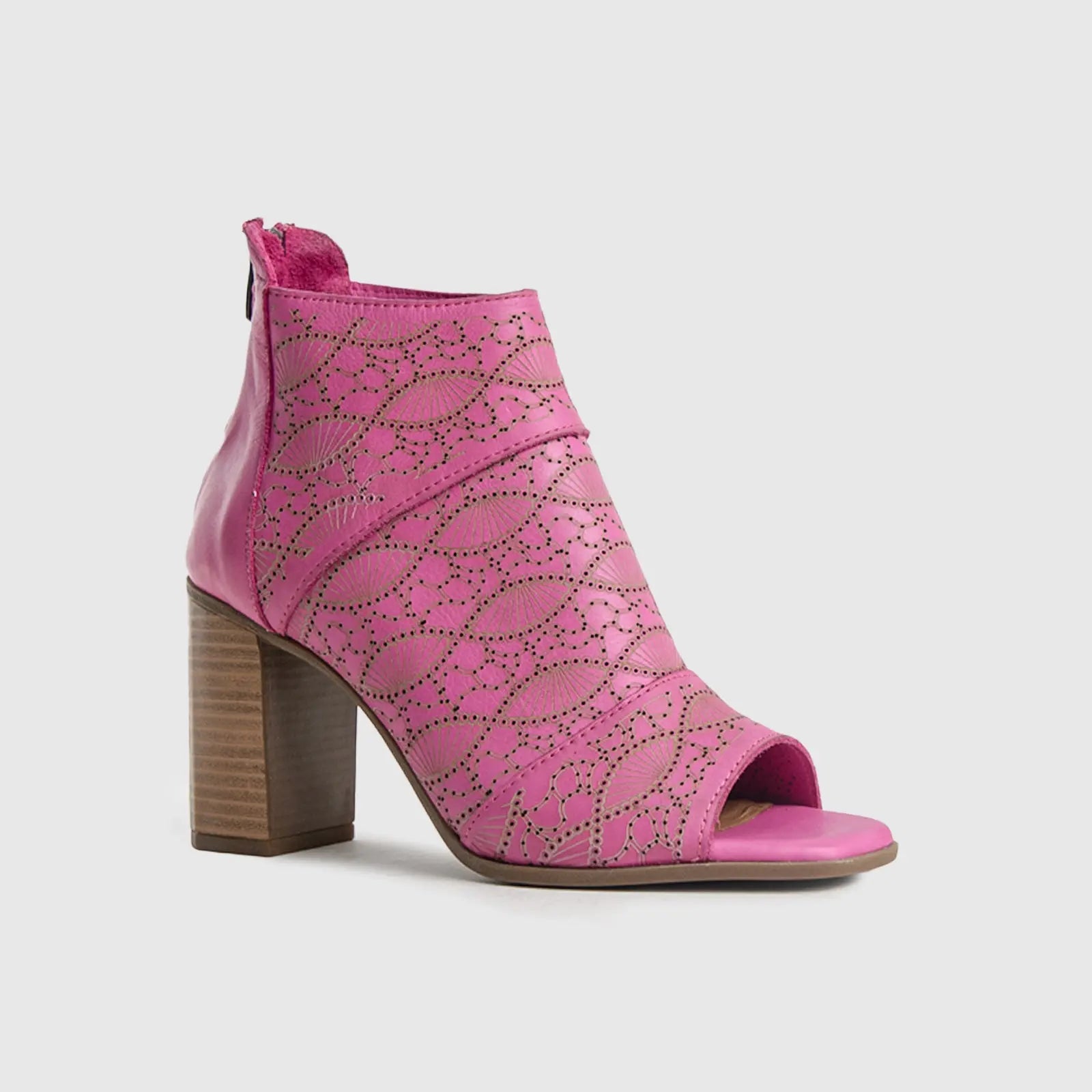 Comfort Block Heel Sandal Pink 8330 Heels | familyshoecentre