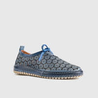 Comfort Leather Casuals 6443 Navy Pumps | familyshoecentre