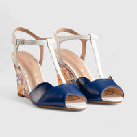 Comfort Wedge Sandal Blue Multi 8217 Wedges | familyshoecentre