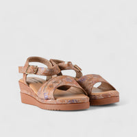 Comfort Wedge Sandal Tan 10538 Sandals | familyshoecentre