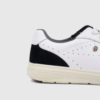 Crockett and Jones Men's Sneaker Roberto 62.CGS529F in white and black leather with perforated details.