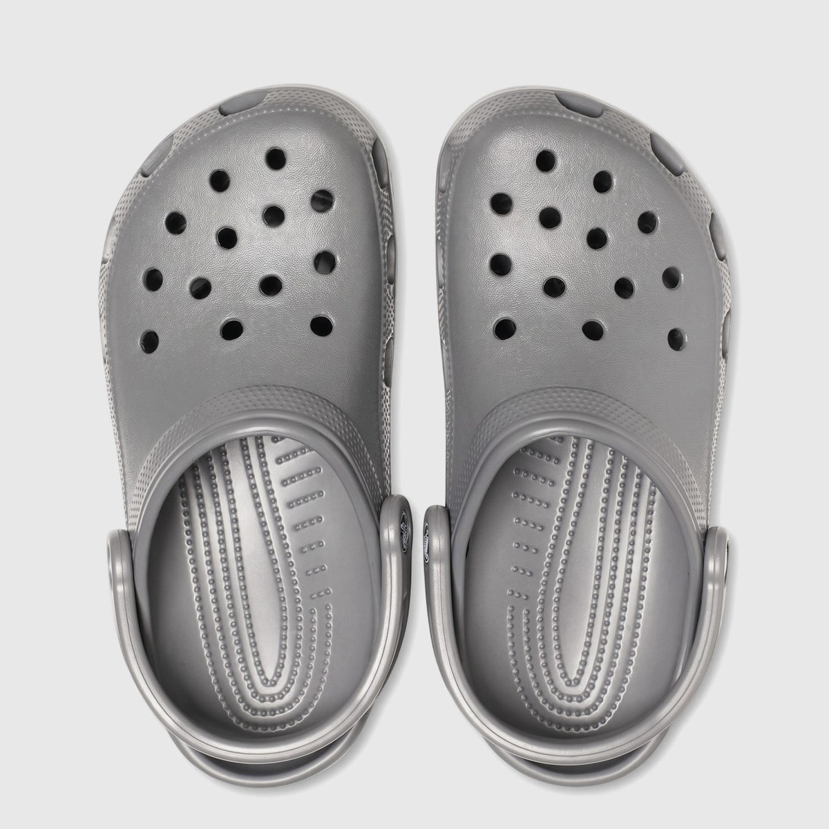 Crocs Classic 10001-0DA in slate grey, lightweight slip-on clogs with perforated upper and cushioned insole for all-day