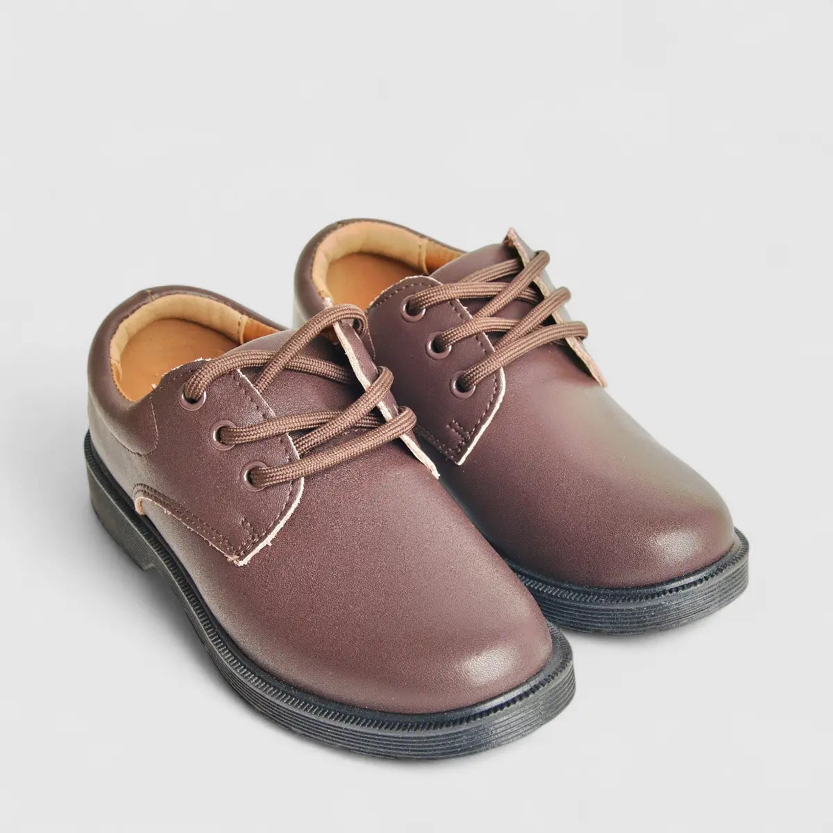 Curtis Kids (UK9 TO UK1) Lace Up School Shoe HPK00022 Brown HK3