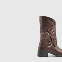 Sofia Mare Leather Boot Brown 11782 Boots | familyshoecentre