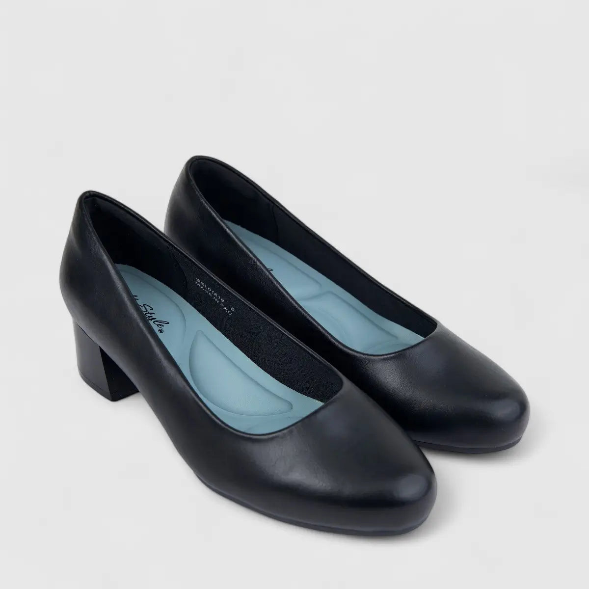 Hush Puppies Soft Style Ladies Comfort Block Heel Court Fynn SSL01619 Black SS333