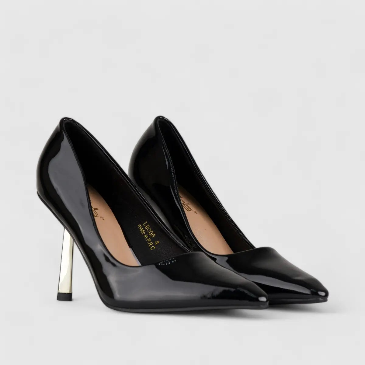 Bulbul Court Shoe Black LU005 Heels | familyshoecentre