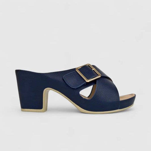 Hush Puppies Soft Style Ladies Block Heel Sandal Caden SSL01490 Navy SS301