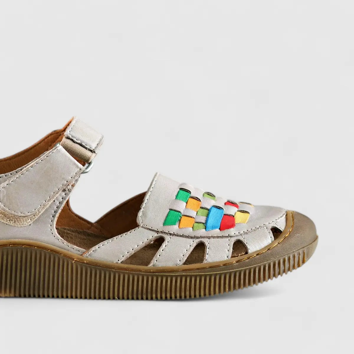 Karyoka Comfort Leather Fisherman Sandal 6717 Beige Multi Sandals | familyshoecentre