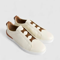 Formales Men's Leather Sneaker FM2025-826 Off White FK55