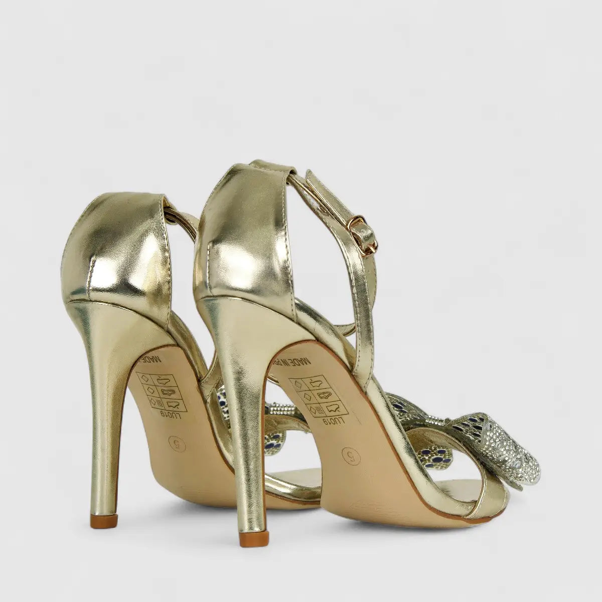 Bulbul Ladies Evening Heel Sandal LU019 Gold