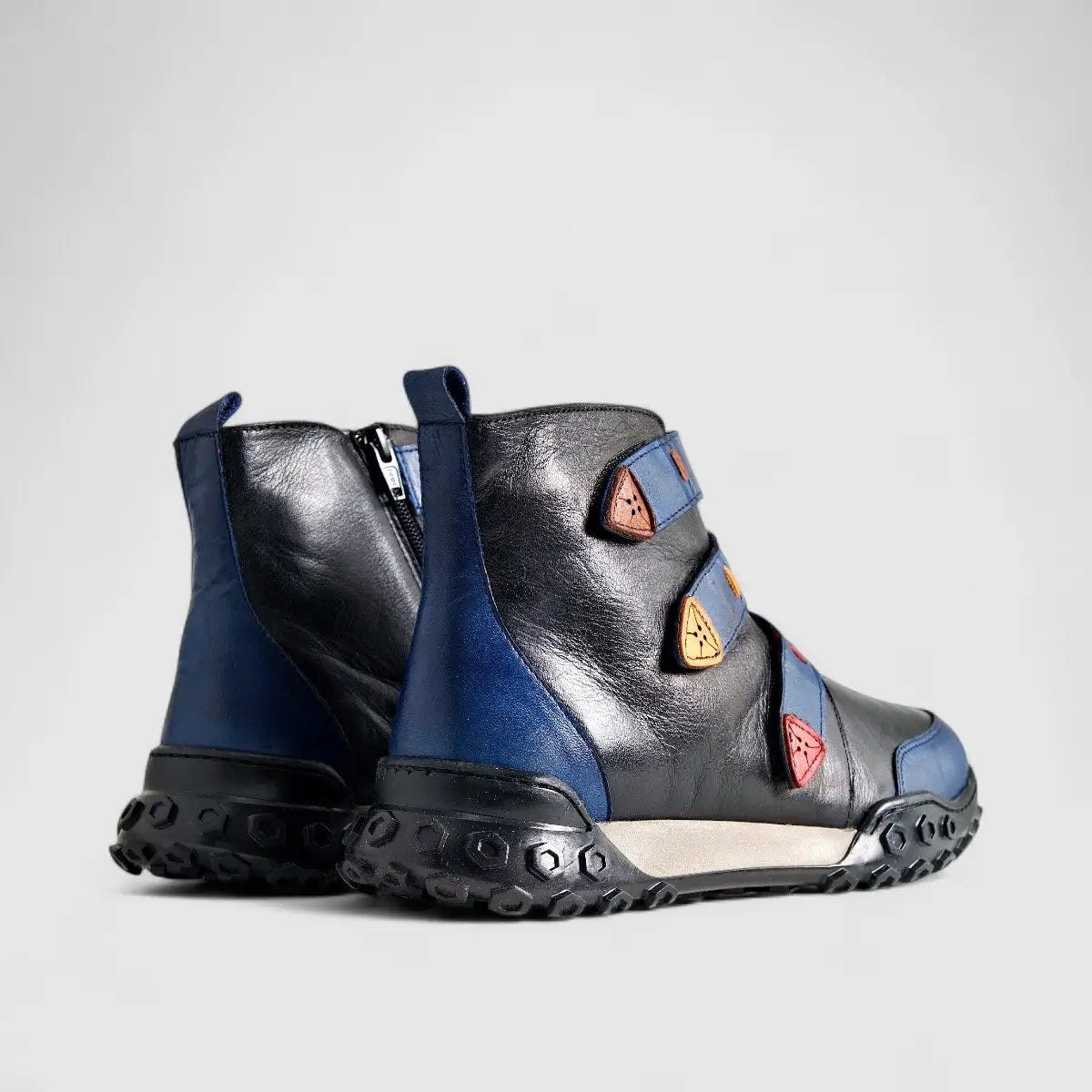Karyoka Comfort Leather Boots 3563 Black/Navy Boots | familyshoecentre
