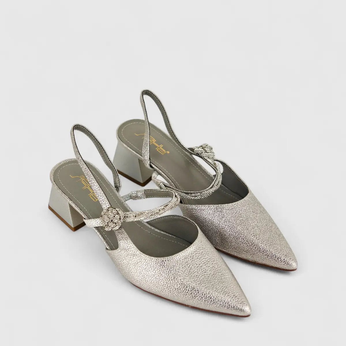 Bulbul Ladies Evening Block Heel HAR039 Pewter