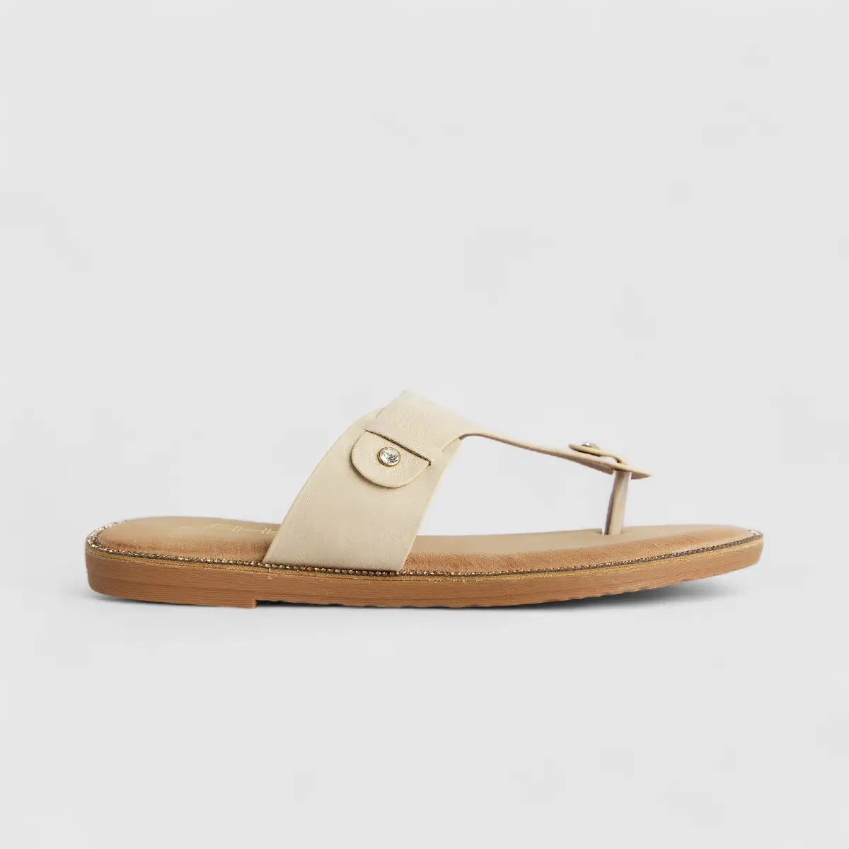 Bulbul Ladies Comfort Sandal Beige HAR057