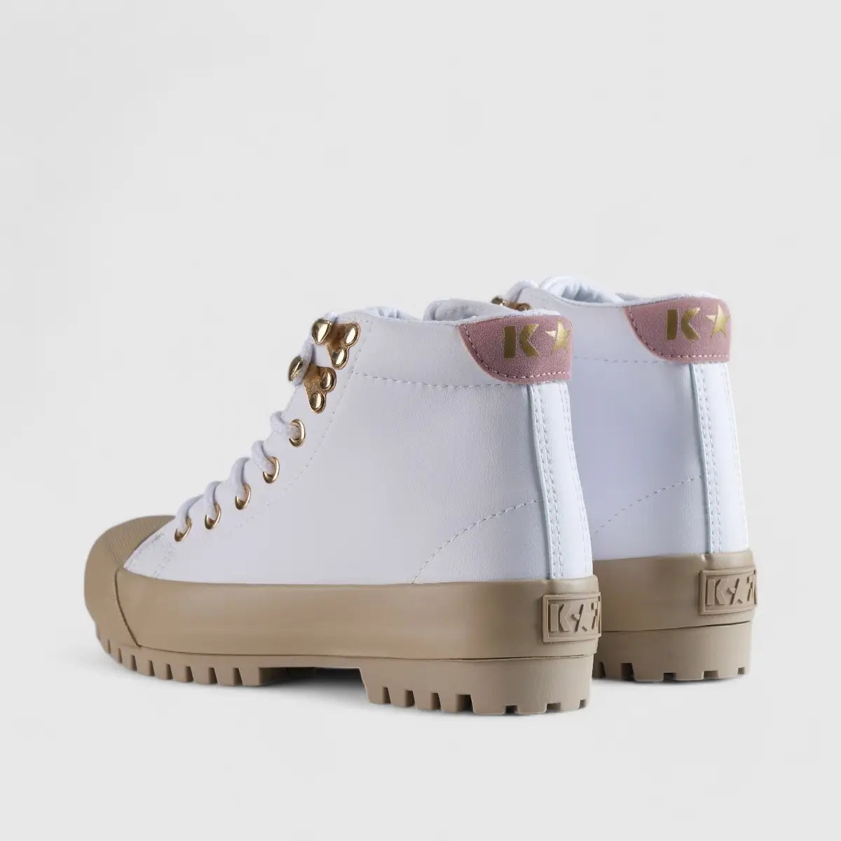 Caprio 2 Tone Statement Sneaker Boots White K12 Sneakers | familyshoecentre