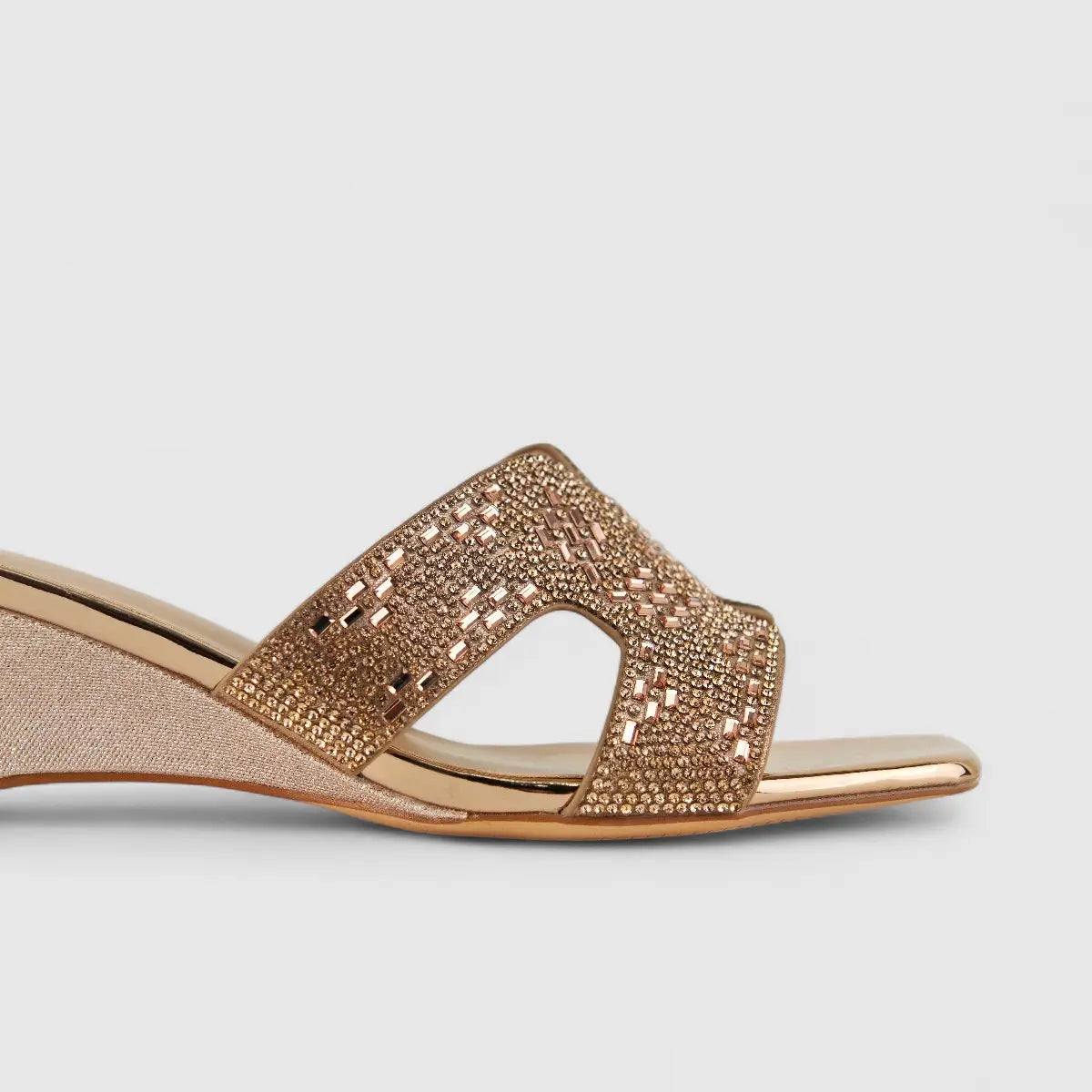 Bulbul Ladies Evening Wedge HAR038 Champagne