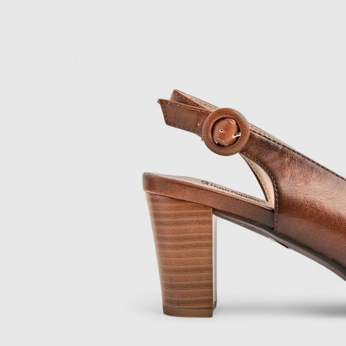 Hush Puppies Soft Style Ladies Block Heel Sandal Sindy SSL01565 Cognac SS272