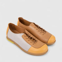 Dimato Ladies Leather Comfort Lace Up 093.9102 Orange/Stone DS239