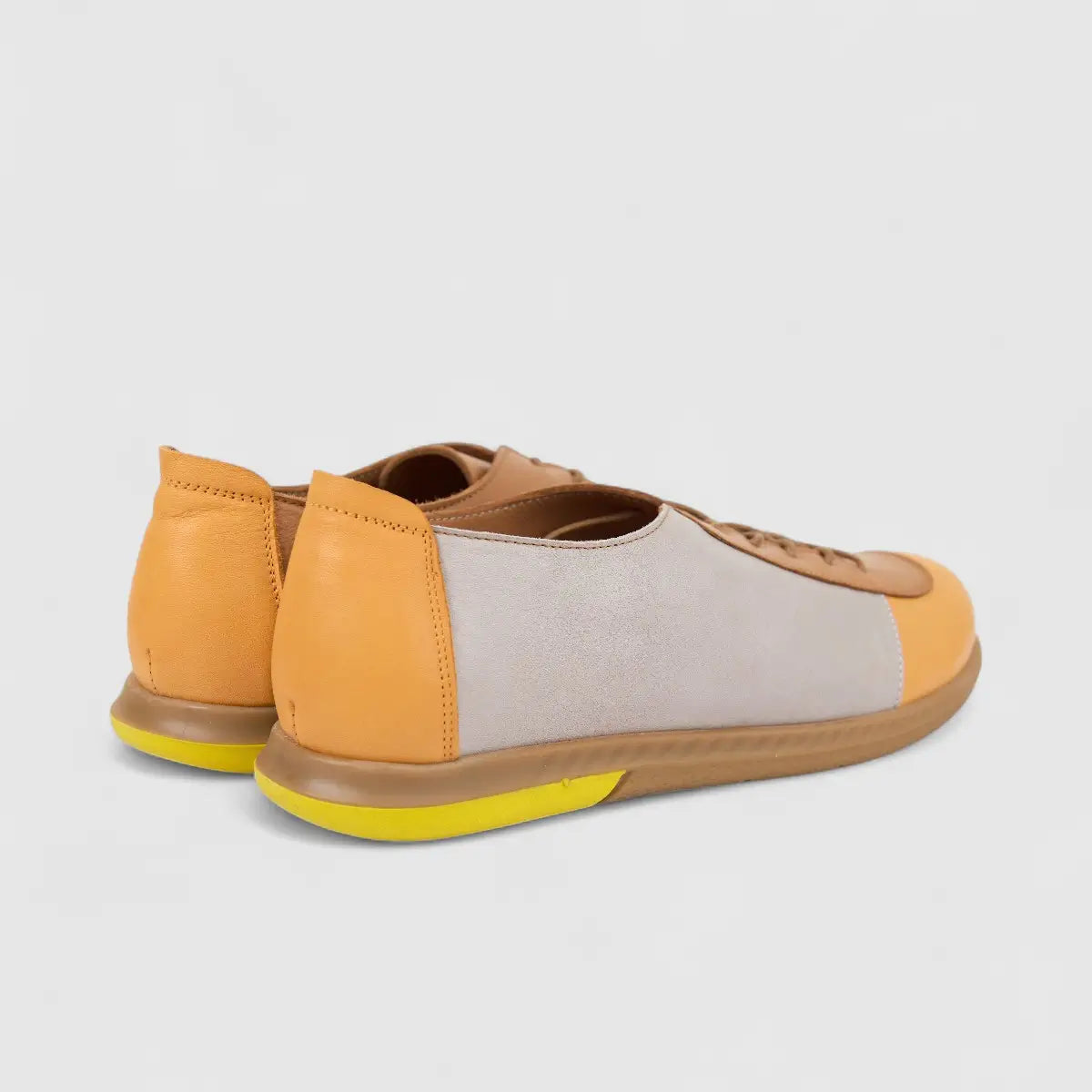 Dimato Ladies Leather Comfort Lace Up 093.9102 Orange/Stone DS239