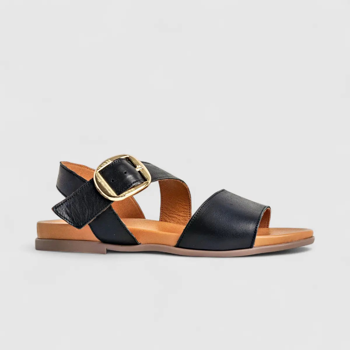 Dimato Ladies Leather Comfort Sandal 080.24495 Black DS217