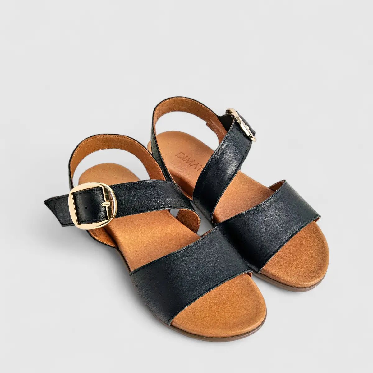 Dimato Ladies Leather Comfort Sandal 080.24495 Black DS217