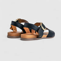 Dimato Ladies Leather Comfort Sandal 080.24495 Black DS217