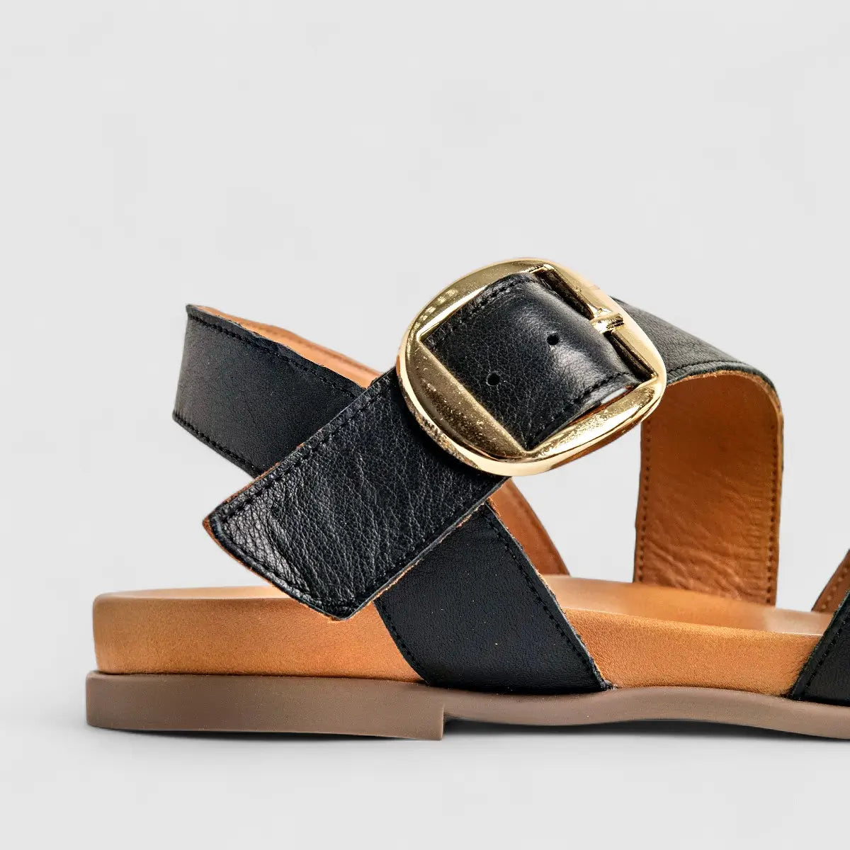 Dimato Ladies Leather Comfort Sandal 080.24495 Black DS217