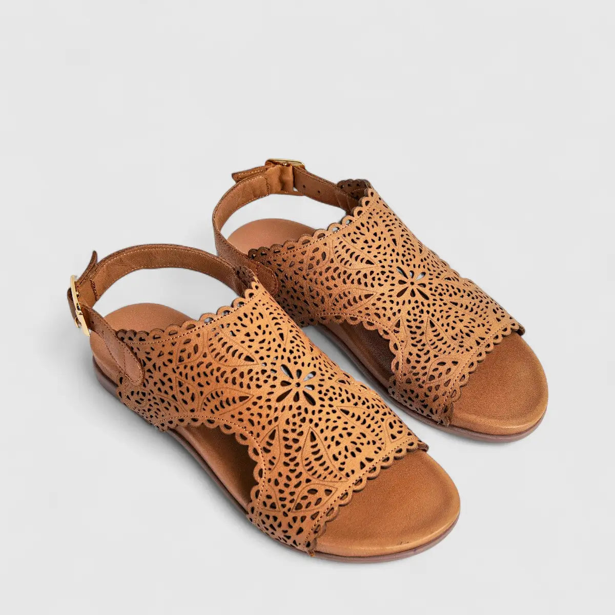 Dimato Ladies Leather Comfort Sandal 080.24497 Tan DS216