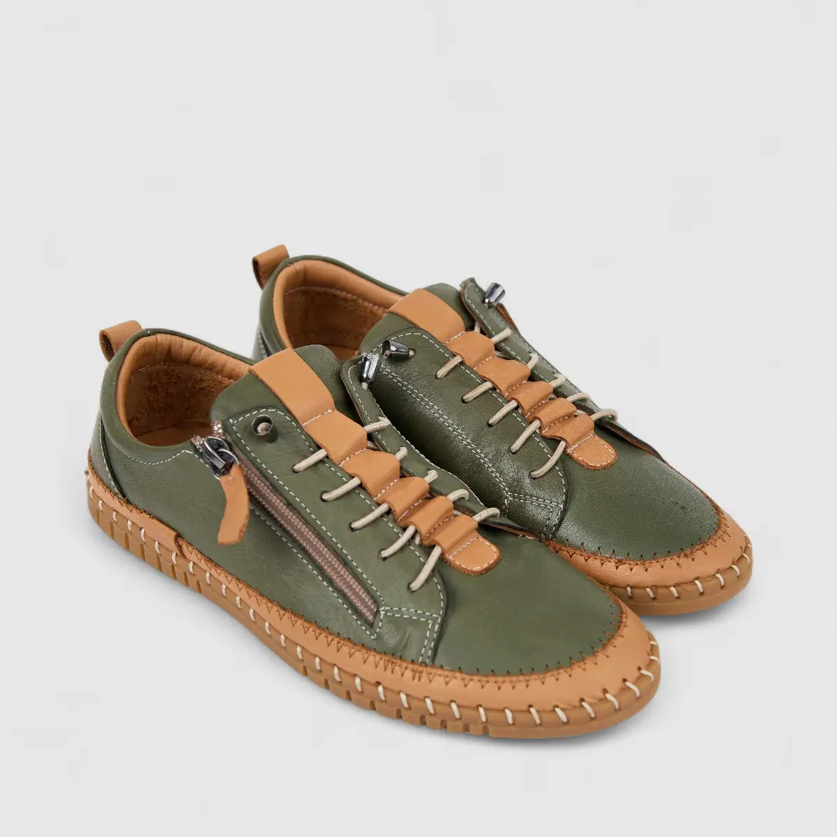 Dimato Ladies Leather Comfort Sneaker 132.305 Green DS243