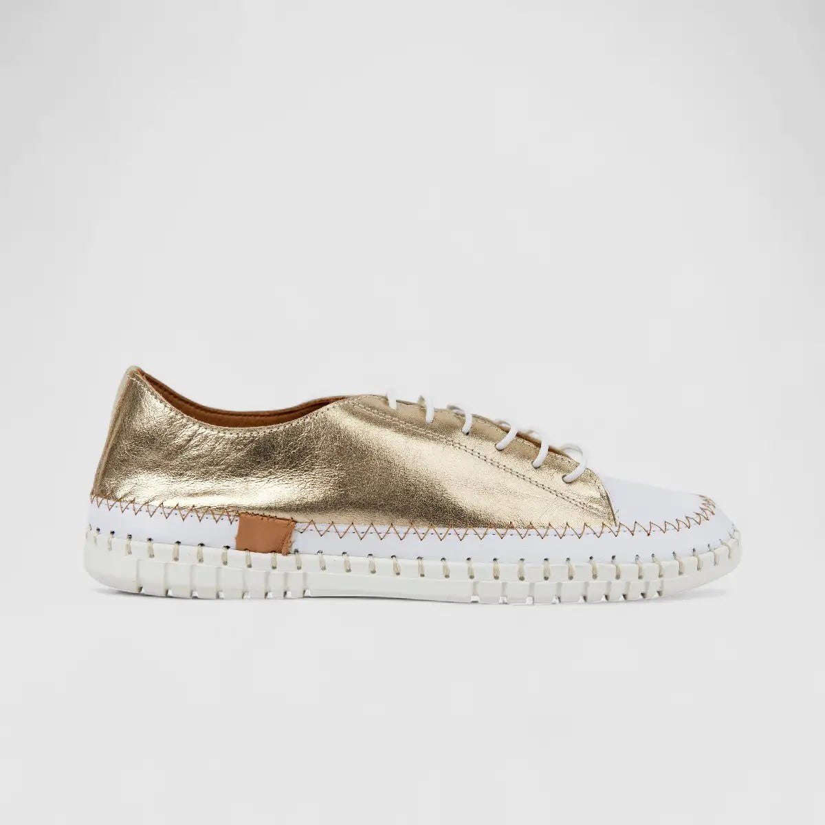 Dimato Ladies Leather Comfort Sneaker 132.311 Gold/White DS242