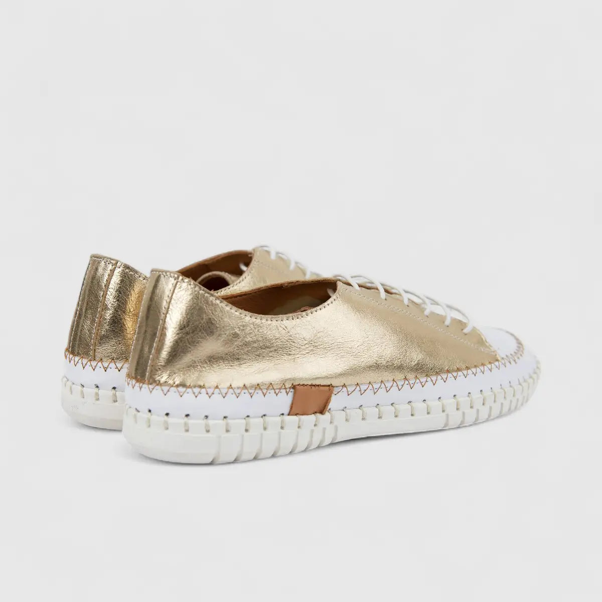 Dimato Ladies Leather Comfort Sneaker 132.311 Gold/White DS242