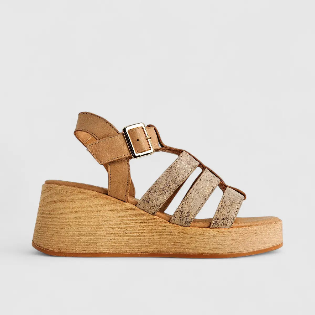 Dimato Ladies Leather Comfort Wedge Sandal 002.10084-1 Beige DS224