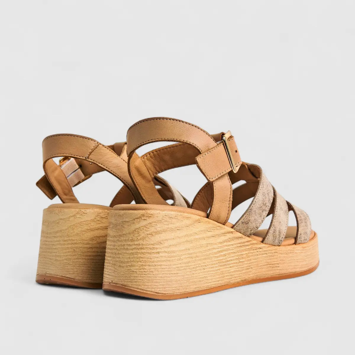 Dimato Ladies Leather Comfort Wedge Sandal 002.10084-1 Beige DS224