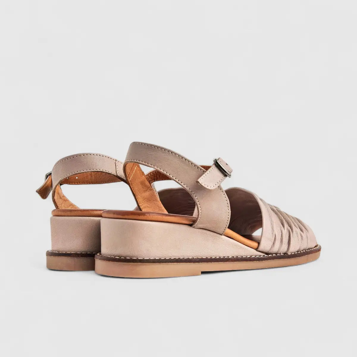 Dimato Ladies Leather Comfort Wedge Sandal 118.808 Beige DS220