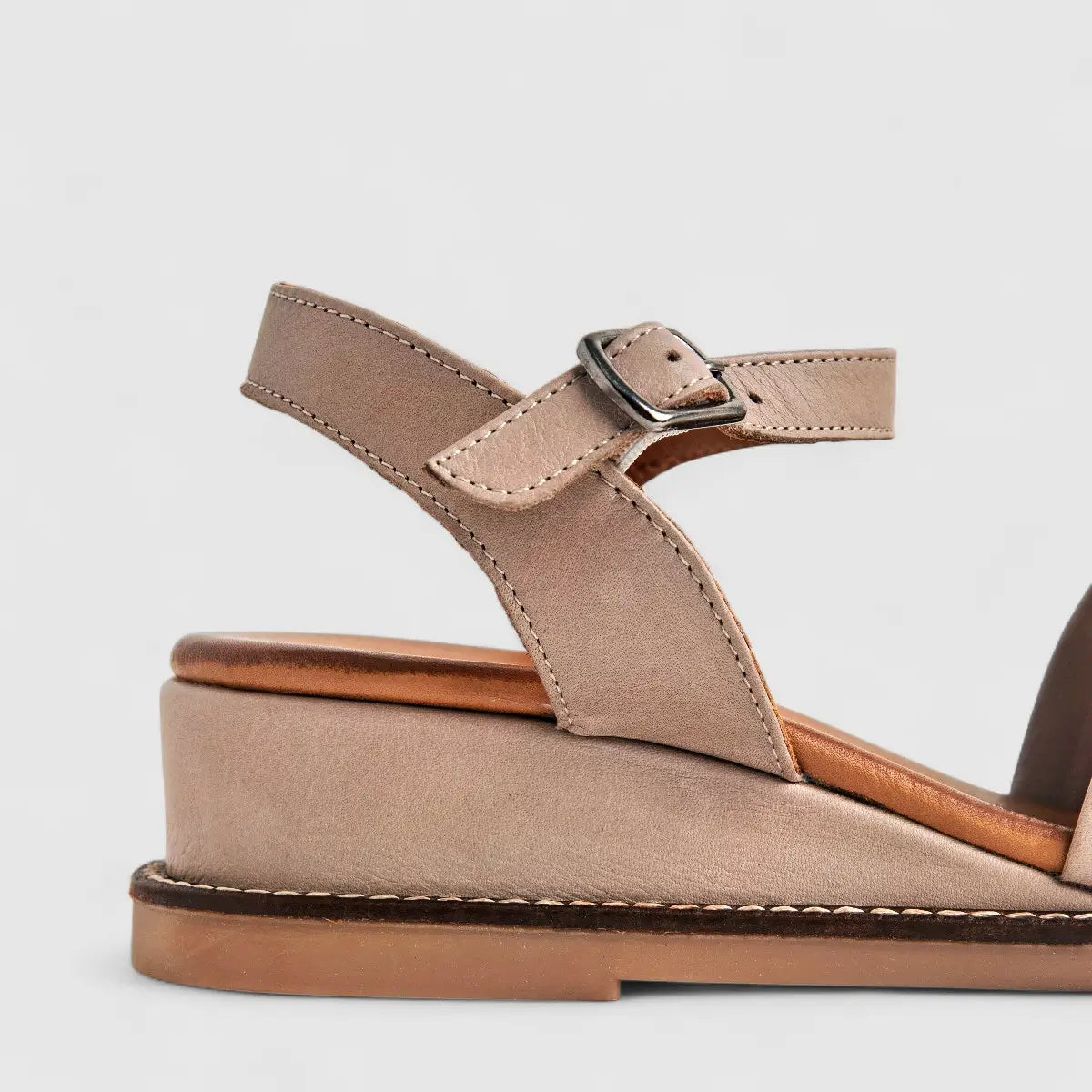 Dimato Ladies Leather Comfort Wedge Sandal 118.808 Beige DS220