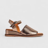 Dimato Ladies Leather Comfort Wedge Sandal 118.810-1 Pewter DS219