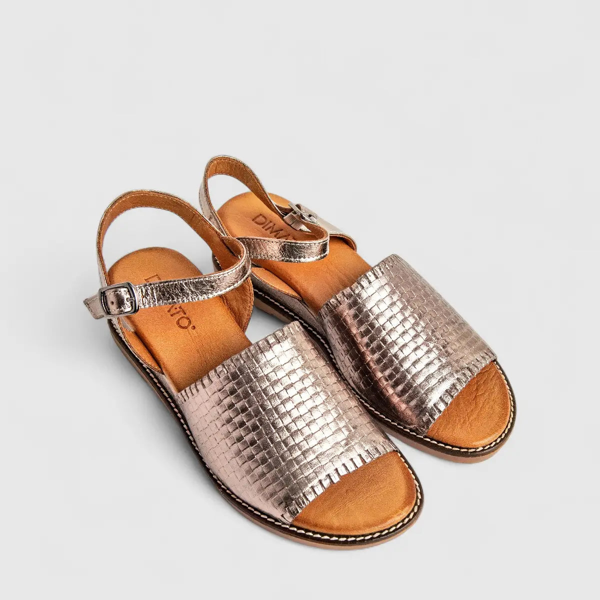 Dimato Ladies Leather Comfort Wedge Sandal 118.810-1 Pewter DS219