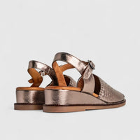 Dimato Ladies Leather Comfort Wedge Sandal 118.810-1 Pewter DS219