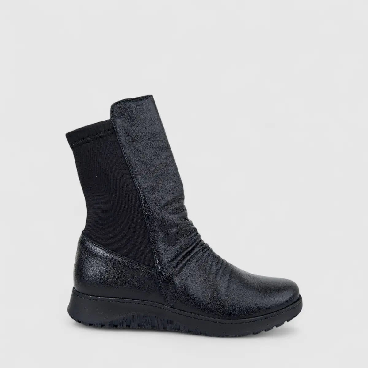 Dimato Ladies Leather Comfort Mid Calf Boot 015.5018-SK Black DM83
