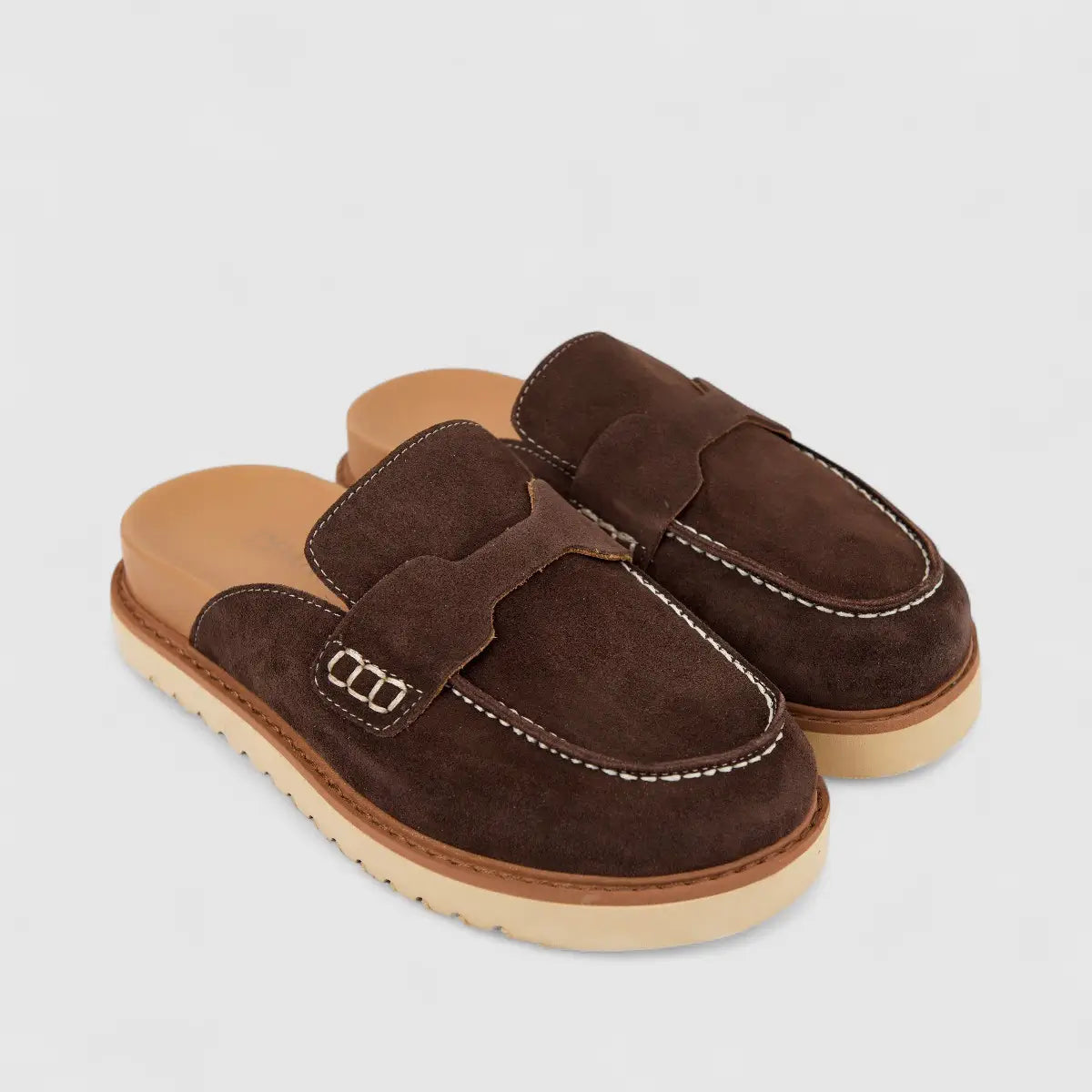 Dimato Ladies Suede Comfort Clog 127.23026 Chocolate DS240