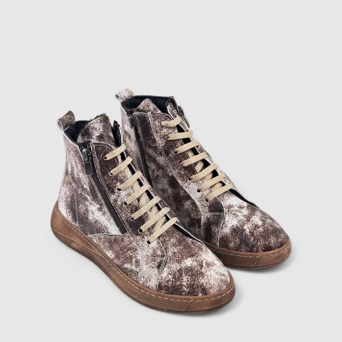 Dimato Leather Casual Boot Olive Brown Multi 003.1803 Boots | familyshoecentre