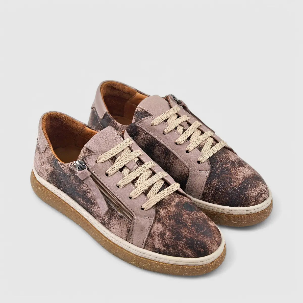 Dimato Leather Casual Sneaker Brown 003.1800 Sneakers | familyshoecentre