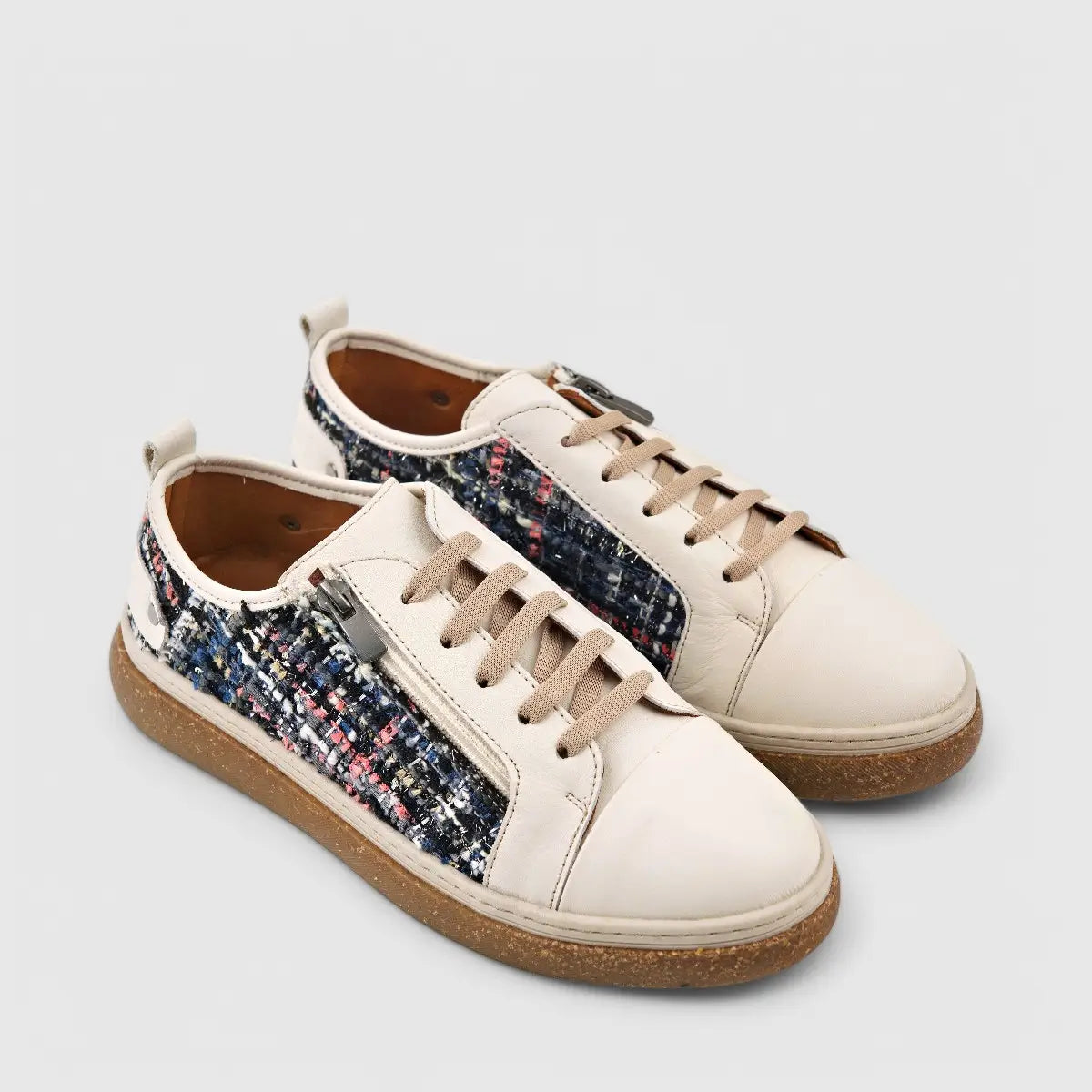 Dimato Leather Casual Sneaker White 003.1545 Sneakers | familyshoecentre