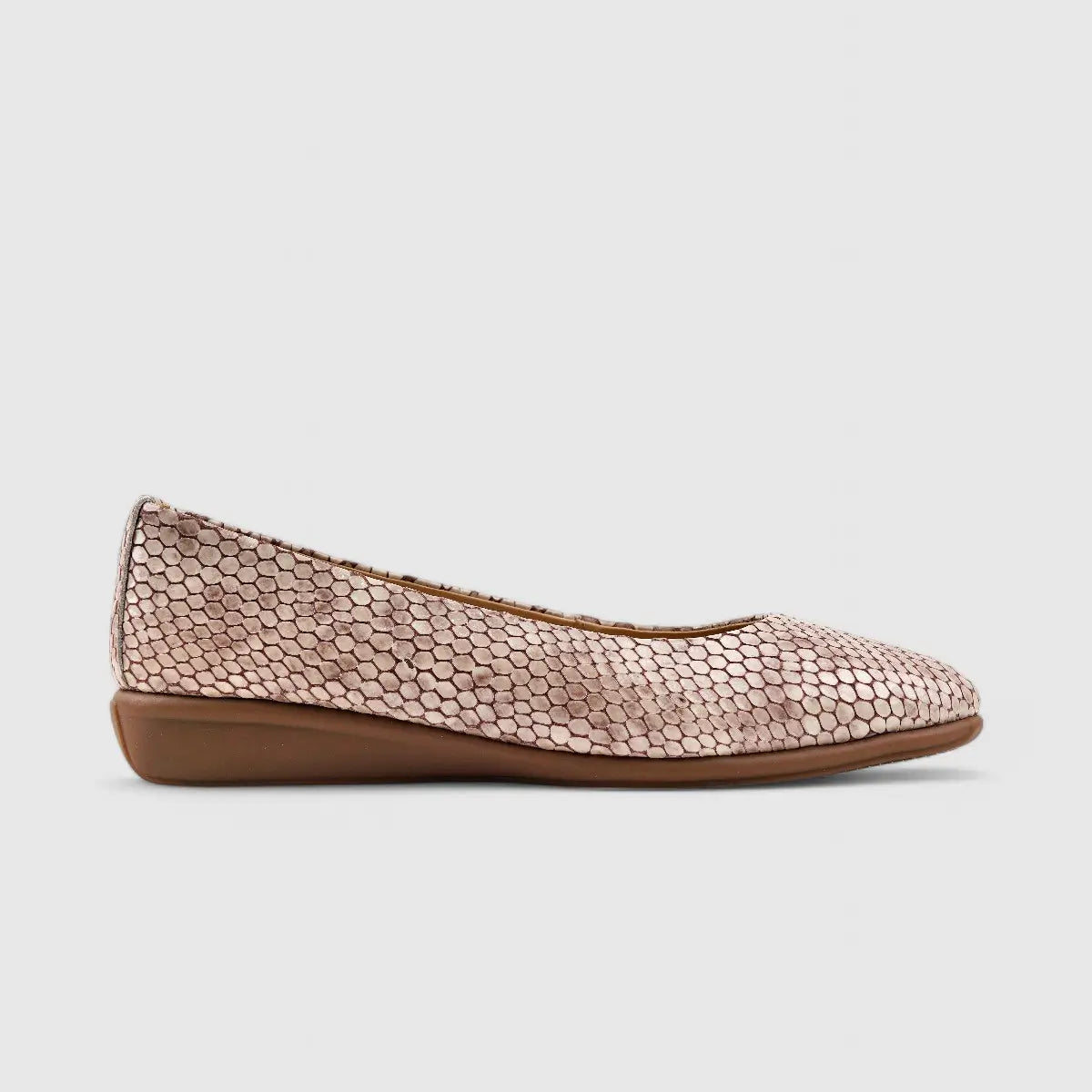 Dimato Leather Comfort Wedge Beige 056.2220 Wedges | familyshoecentre