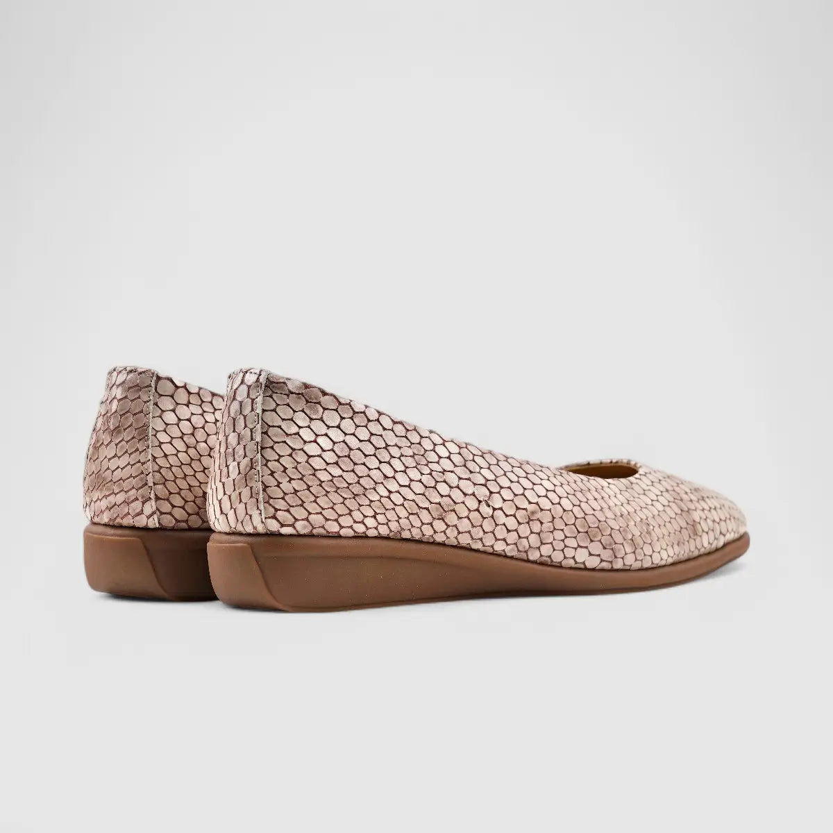 Dimato Leather Comfort Wedge Beige 056.2220 Wedges | familyshoecentre