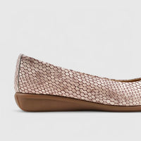 Dimato Leather Comfort Wedge Beige 056.2220 Wedges | familyshoecentre