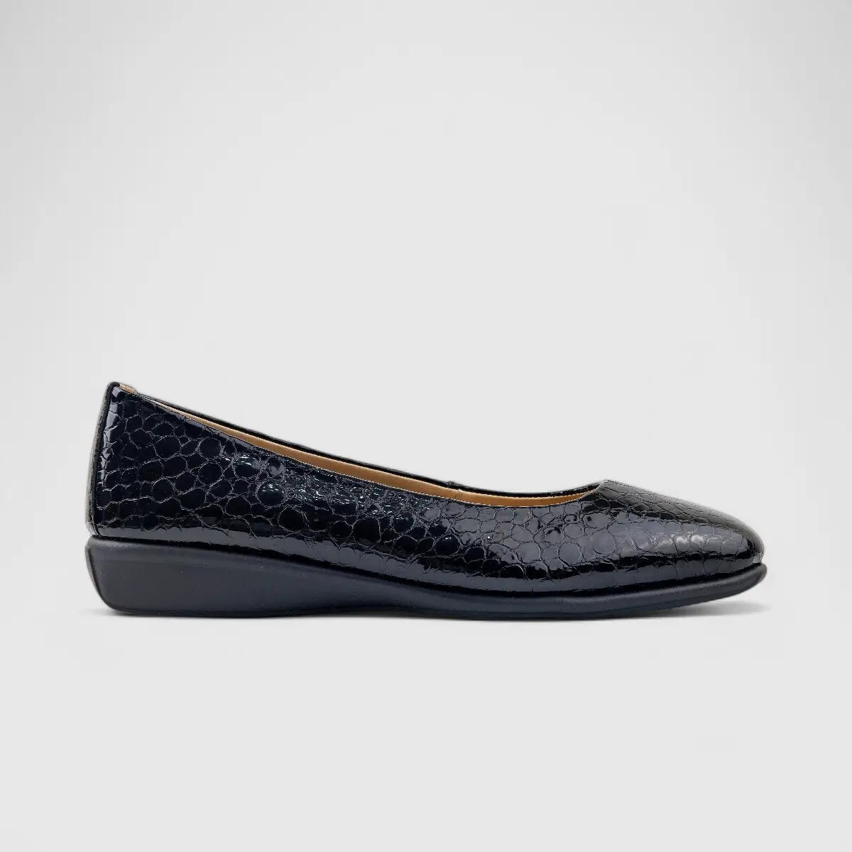 Dimato Leather Comfort Wedge Black 056.2220 Wedges | familyshoecentre