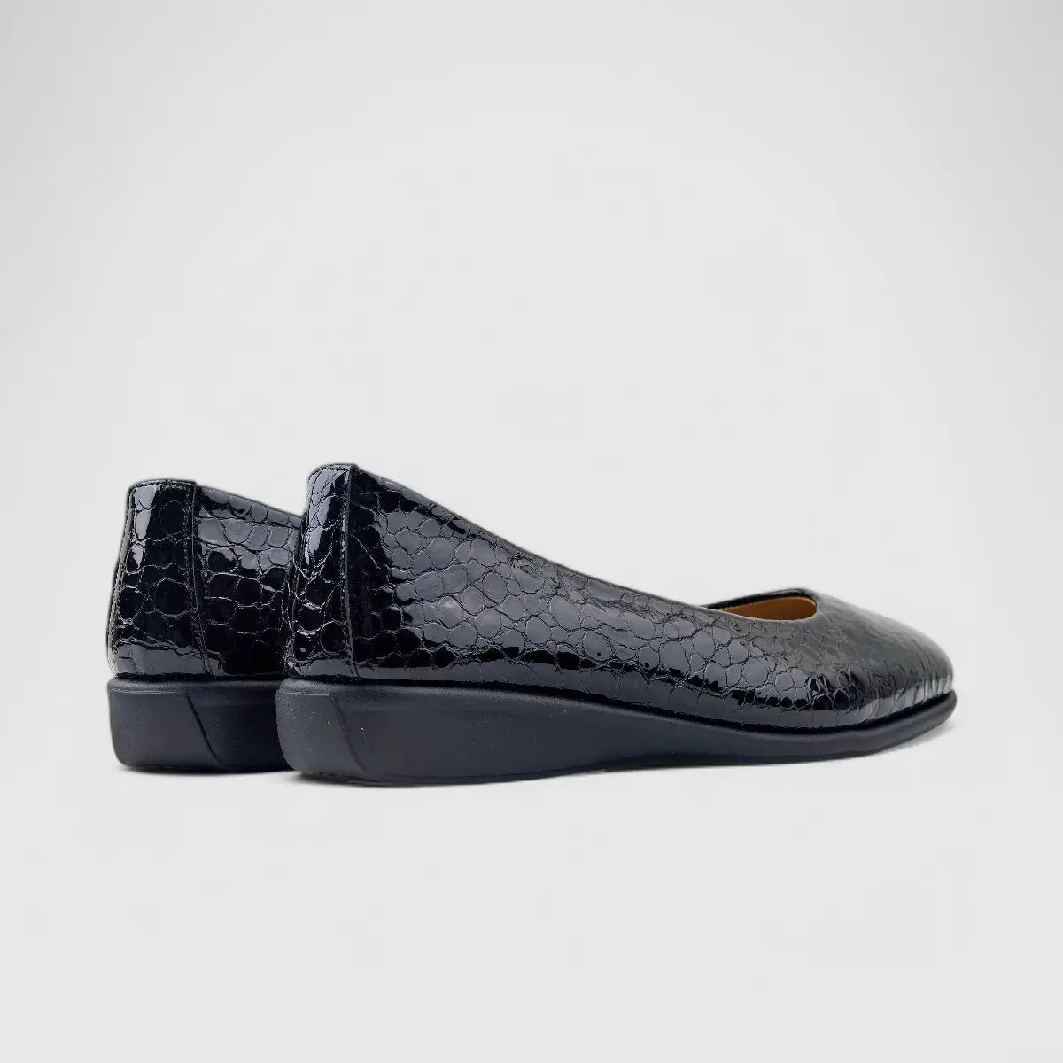 Dimato Leather Comfort Wedge Black 056.2220 Wedges | familyshoecentre